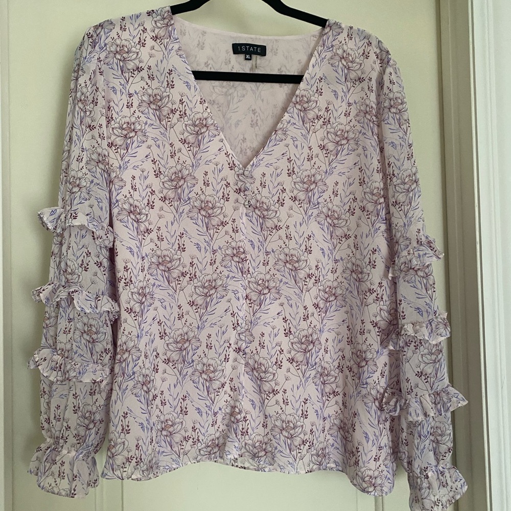 1. State Purple Blouse Elegant Top